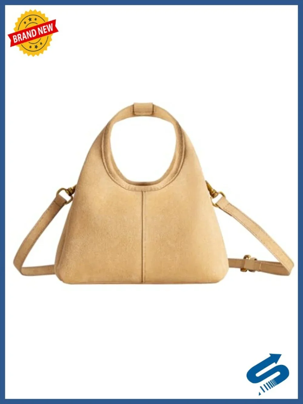 Faux Suede Small Top Handle Satchel Purse Crossbody Handbag